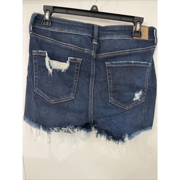 NEW American Eagle Womens Denim Midi Shorts Size 8 Next Level Stretch Distressed - Picture 3 of 4